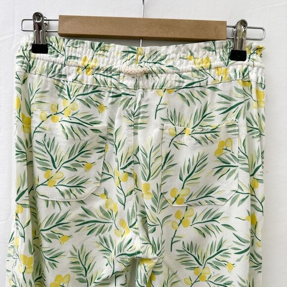 Cali 1850 Tropical Palm Leaf Linen Blend Straight Leg Pants Drawstring Waist XS - Picture 14 of 15